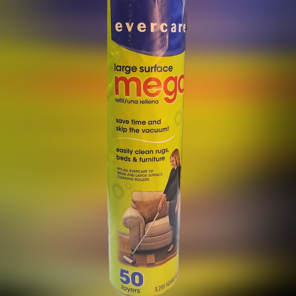 Evercare Large Surface Mega Pet Lint Roller Refill 50 Layers 10" Removeable